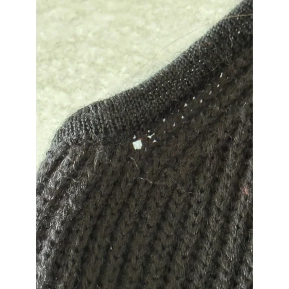 Curio New York Black Asymmetrical Zip Sleeveless Sweater Vest Faux Leather Sz S - Picture 10 of 12